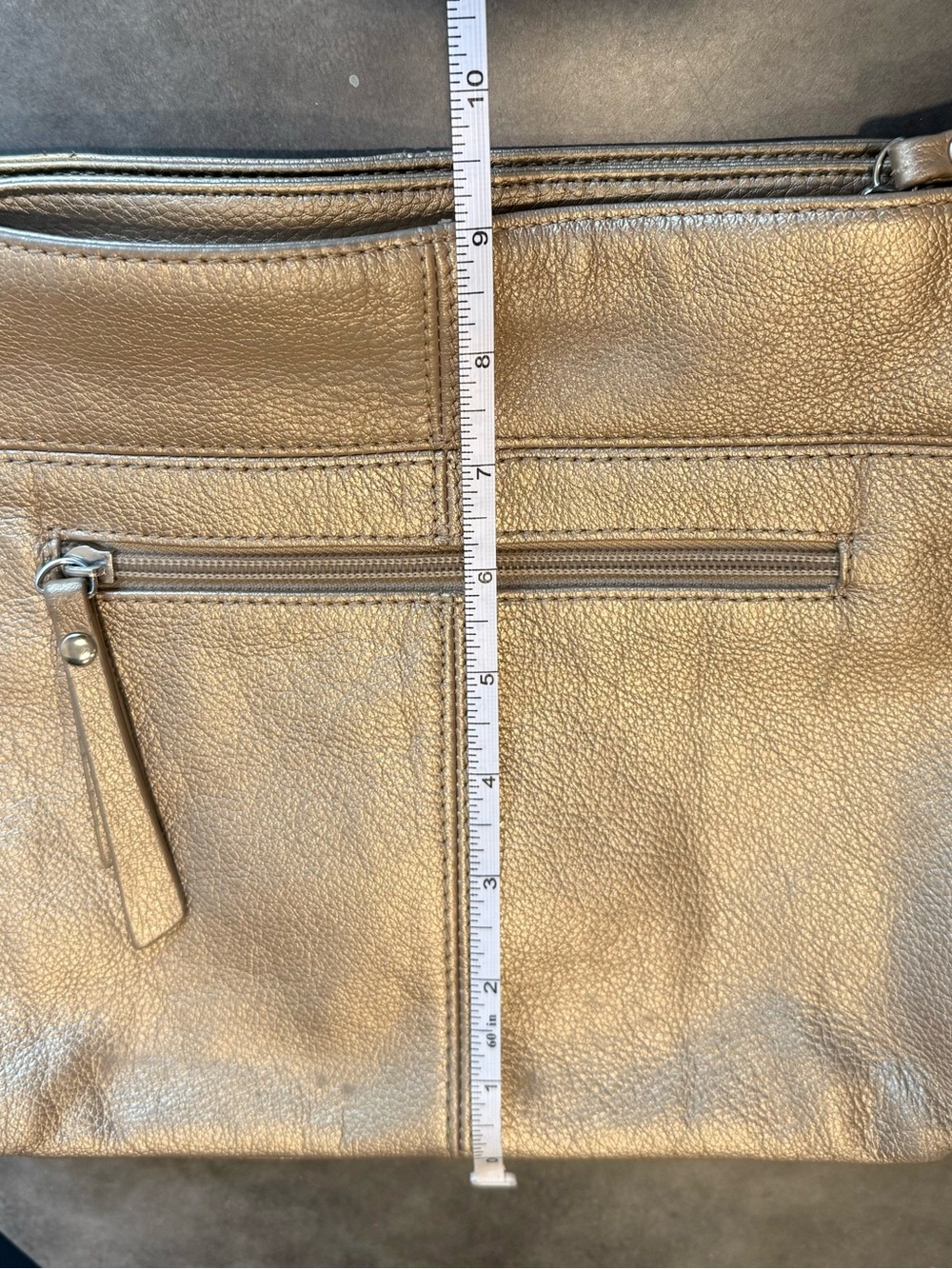 Tignanello Metallic Gold Shoulder Bag with Chain-Strap Accents - Picture 11 of 12